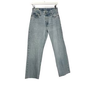 Levi’s Premium Light Wash 501 Straight Leg Denim Blue Jeans Size 25